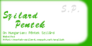 szilard pentek business card